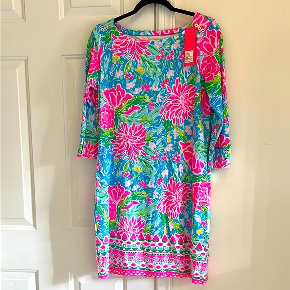 Lilly Pulitzer Pink Sheath Dress 3/4 Sleeve Resort Wear NWT UPF 50 The Sophie - Picture 1 of 5
